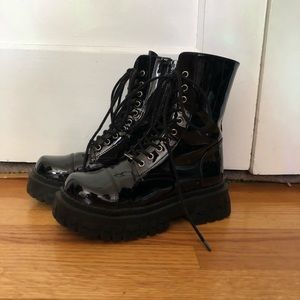 Dolls Kill Delia’s Black Patent Leather Boots